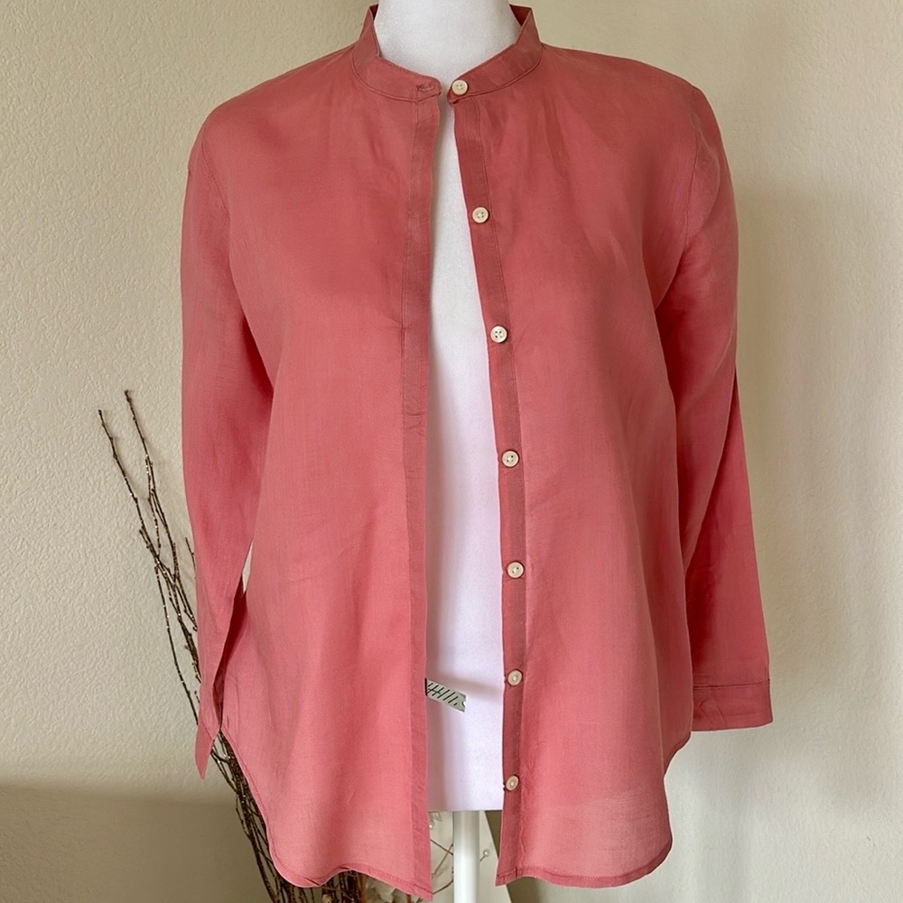 Gap Band Collar Linen Shirt